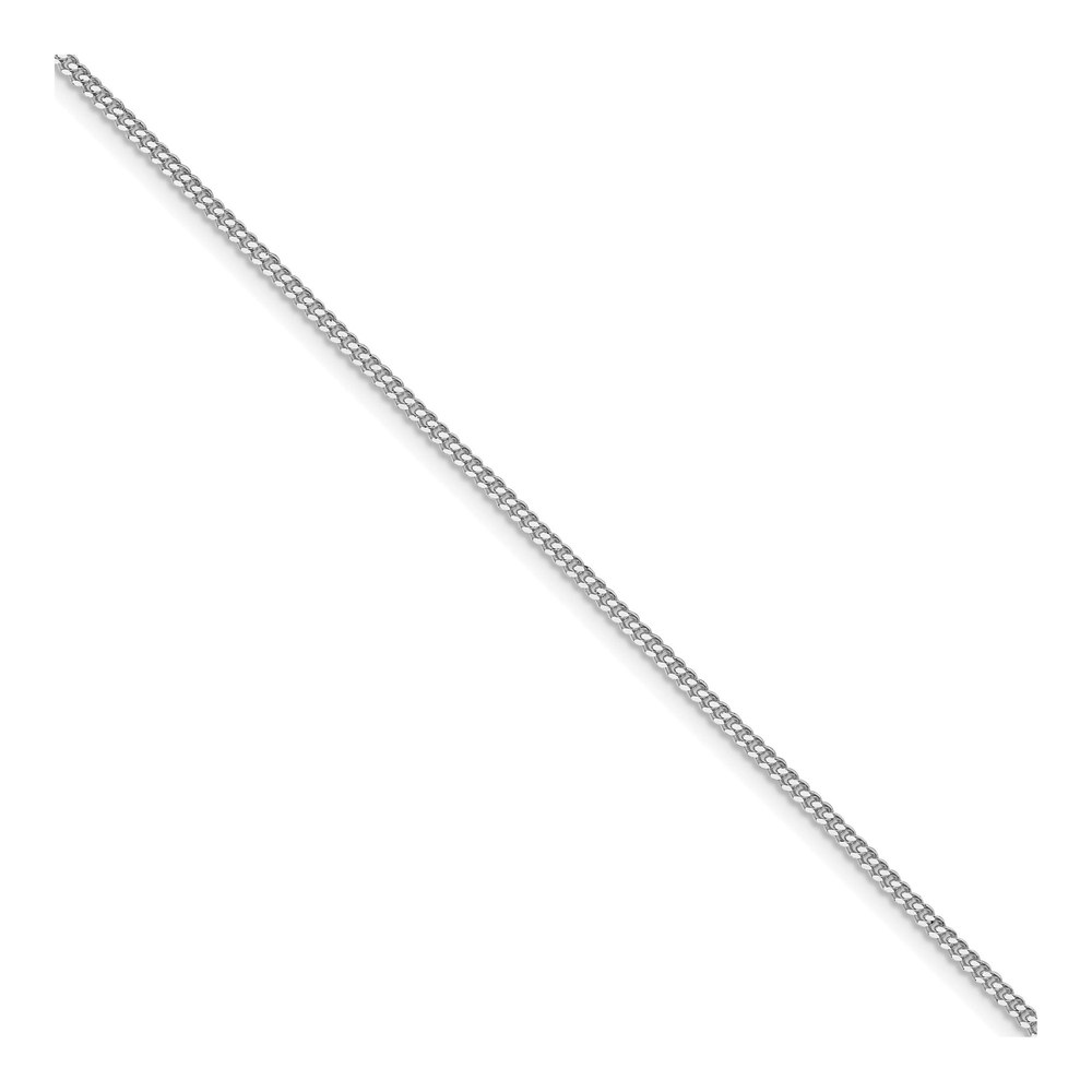 24 Inch Sterling Silver Rhodium-Plated 1.5mm Curb Chain Necklace with Spring Ring Clasp