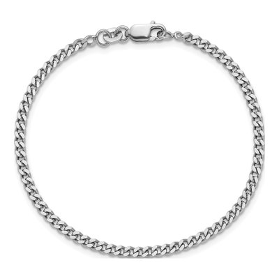Sterling Silver 3mm Curb Chain Bracelet – view 4
