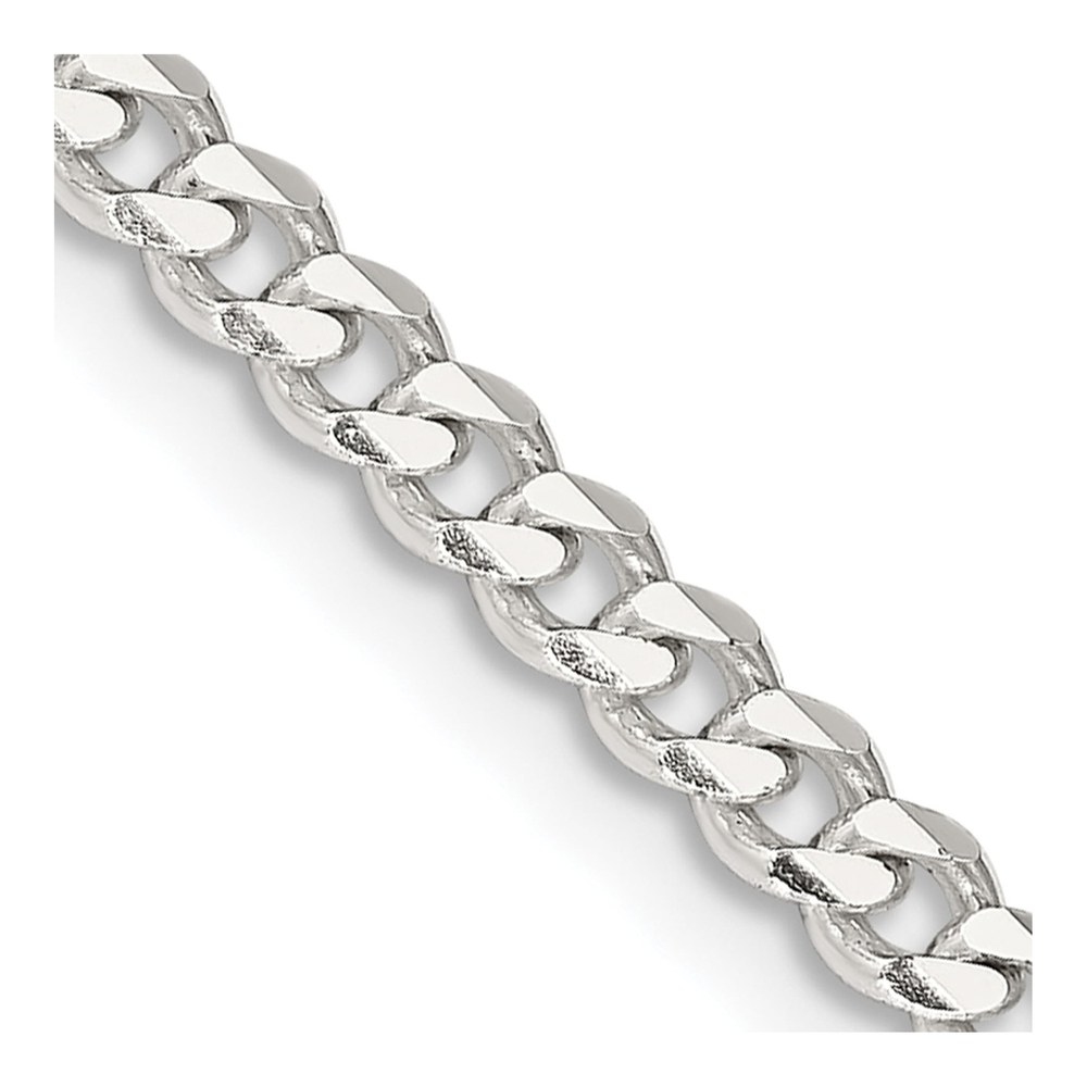 22 Inch Sterling Silver 3.5mm Curb Chain Necklace with Lobster Clasp