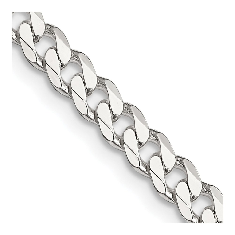 26 Inch Sterling Silver 4.5mm Curb Chain Necklace with Lobster Clasp