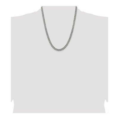 Sterling Silver 6mm Antiqued Curb Chain – view 4