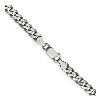 Sterling Silver 6mm Antiqued Curb Chain – view 3