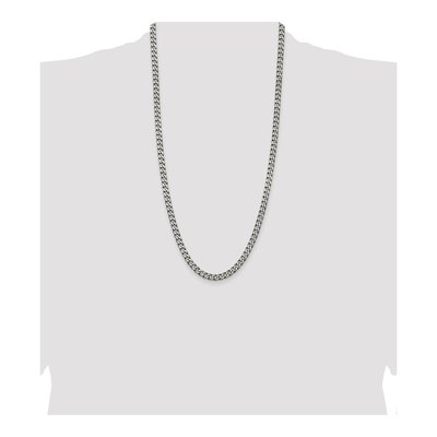 Sterling Silver 6mm Antiqued Curb Chain – view 4