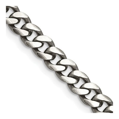 Sterling Silver 6mm Antiqued Curb Chain