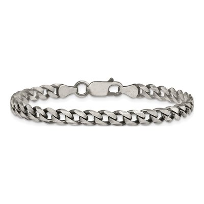 Sterling Silver 6mm Antiqued Curb Chain Bracelet – view 3
