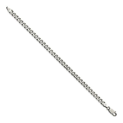 Sterling Silver 6mm Antiqued Curb Chain Bracelet – view 2