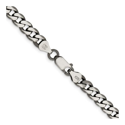 Sterling Silver 6.5mm Antiqued Curb Chain – view 3