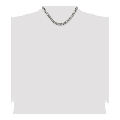 Sterling Silver 6.5mm Antiqued Curb Chain – view 4