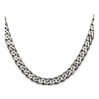 Sterling Silver 6.5mm Antiqued Curb Chain – view 2