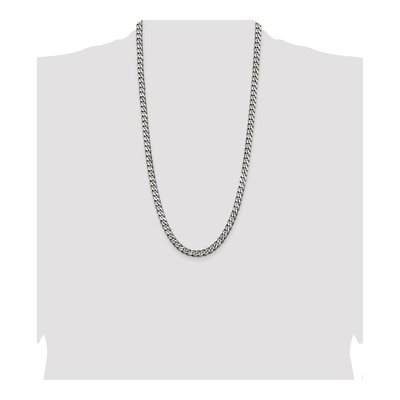Sterling Silver 6.5mm Antiqued Curb Chain – view 4
