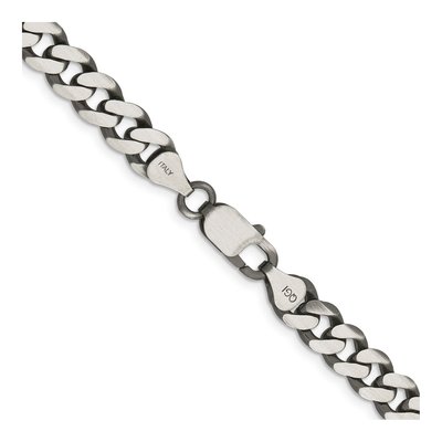 Sterling Silver 7.5mm Antiqued Curb Chain – view 3
