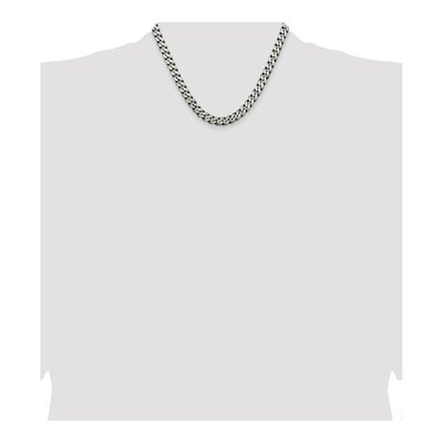Sterling Silver 7.5mm Antiqued Curb Chain – view 4