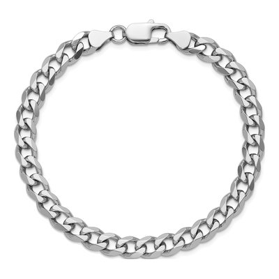 Sterling Silver 7.5mm Curb Chain Bracelet – view 4