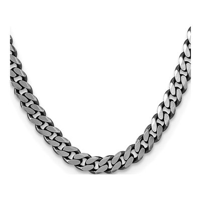 Sterling Silver 8.3mm Antiqued Curb Chain – view 2