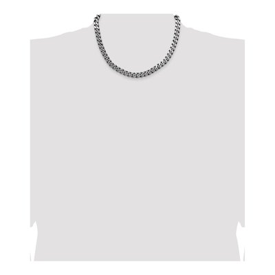 Sterling Silver 8.3mm Antiqued Curb Chain – view 4
