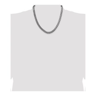 Sterling Silver 8.3mm Antiqued Curb Chain – view 4