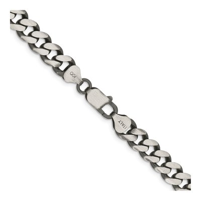 Sterling Silver 9.3mm Antiqued Curb Chain – view 3