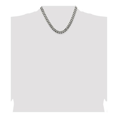 Sterling Silver 9.3mm Antiqued Curb Chain – view 4