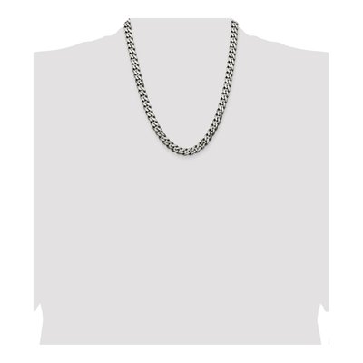 Sterling Silver 9.3mm Antiqued Curb Chain – view 4