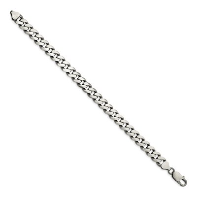 Sterling Silver 9.3mm Antiqued Curb Chain Bracelet – view 2