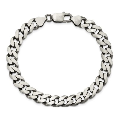 Sterling Silver 9.3mm Antiqued Curb Chain Bracelet – view 3