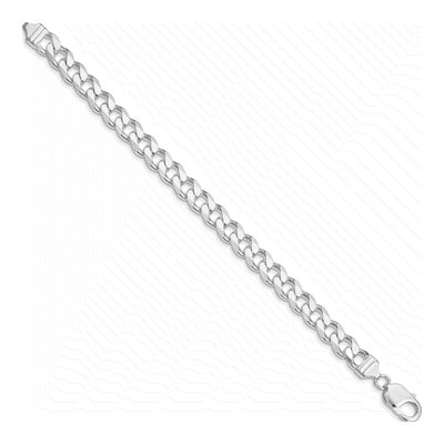 Sterling Silver 9.3mm Curb Chain Bracelet – view 2