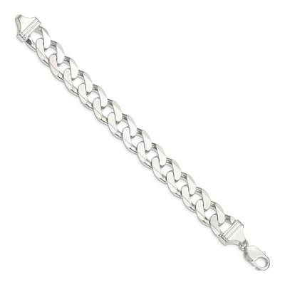 Sterling Silver 14.5mm Curb Chain Bracelet – view 2