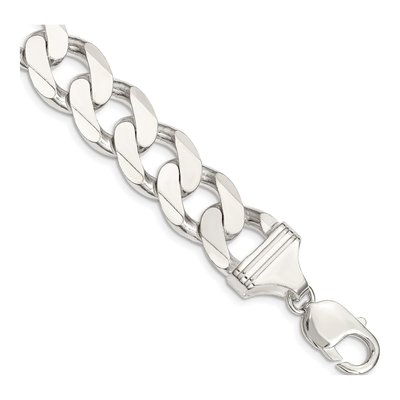 Sterling Silver 14.5mm Curb Chain Bracelet