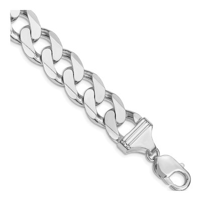Sterling Silver 14.5mm Curb Chain Bracelet
