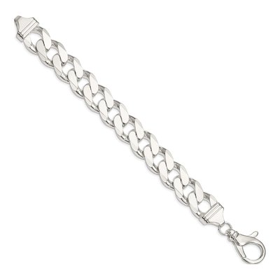 Sterling Silver 16.25mm Curb Chain Bracelet – view 2