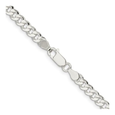 Sterling Silver 4.5mm Concave Beveled Curb Chain – view 3
