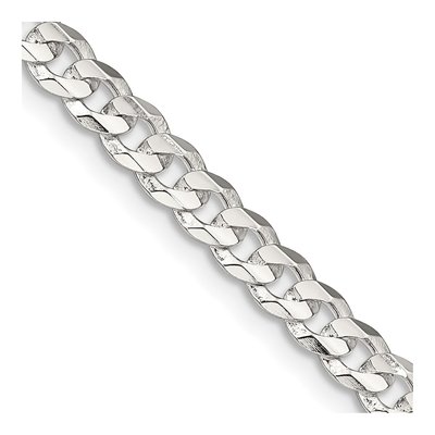 Sterling Silver 4.5mm Concave Beveled Curb Chain