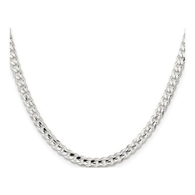 Sterling Silver 4.5mm Concave Beveled Curb Chain – view 2