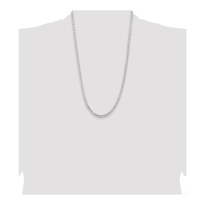 Sterling Silver 4.5mm Concave Beveled Curb Chain – view 4
