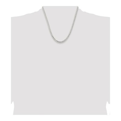 Sterling Silver 4.5mm Concave Beveled Curb Chain – view 4