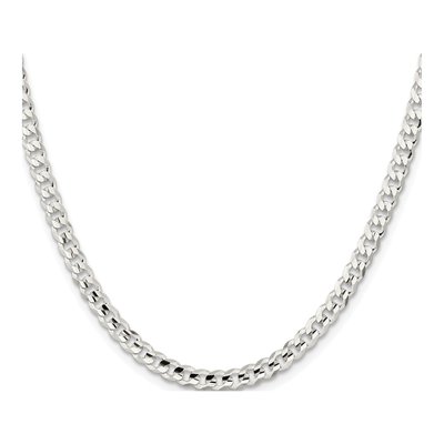 Sterling Silver 4.5mm Concave Beveled Curb Chain – view 2