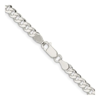 Sterling Silver 4.5mm Concave Beveled Curb Chain – view 3