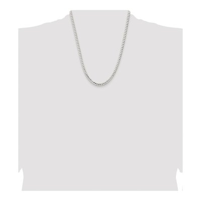 Sterling Silver 4.5mm Concave Beveled Curb Chain – view 4