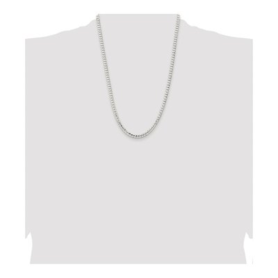 Sterling Silver 4.5mm Concave Beveled Curb Chain – view 4