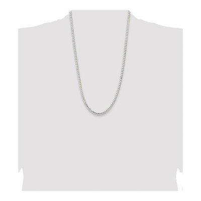 Sterling Silver 4.5mm Concave Beveled Curb Chain – view 4