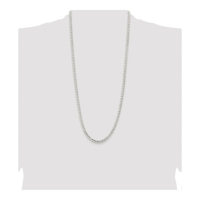 Sterling Silver 4.5mm Concave Beveled Curb Chain – view 4