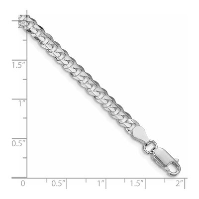 Sterling Silver 4.5mm Concave Beveled Curb Chain Bracelet – view 2
