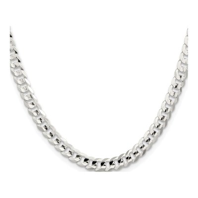 Sterling Silver 5.65mm Concave Beveled Curb Chain – view 2