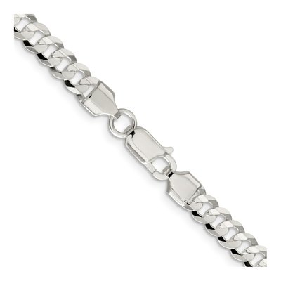 Sterling Silver 5.65mm Concave Beveled Curb Chain – view 3