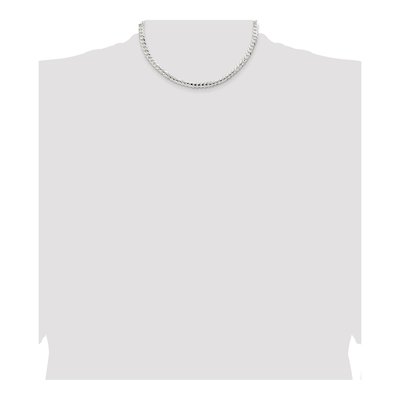 Sterling Silver 5.65mm Concave Beveled Curb Chain – view 4