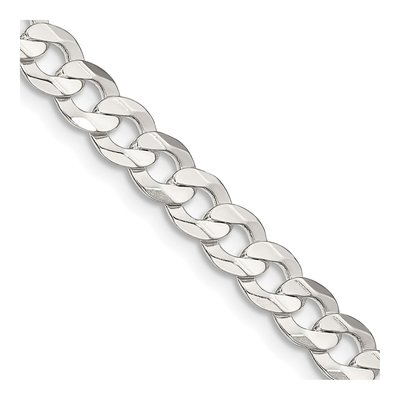 Sterling Silver 5.65mm Concave Beveled Curb Chain