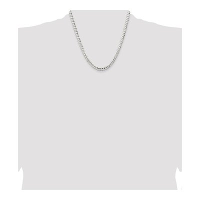Sterling Silver 5.65mm Concave Beveled Curb Chain – view 4