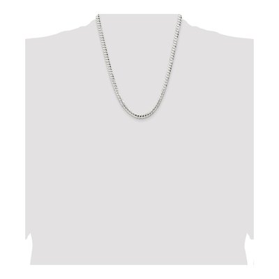 Sterling Silver 5.65mm Concave Beveled Curb Chain – view 4