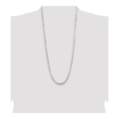 Sterling Silver 5.65mm Concave Beveled Curb Chain – view 4