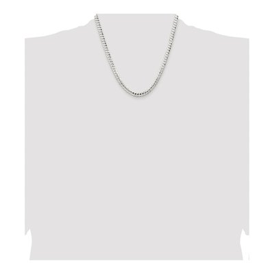 Sterling Silver 5.65mm Concave Beveled Curb Chain – view 4